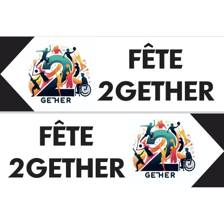 10 flèches 75x25cm - Support Alvéolé 3,5mm - 4 oeillets