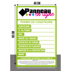 Panneau de chantier 40x60cm à personnaliser | Panneau en Ligne