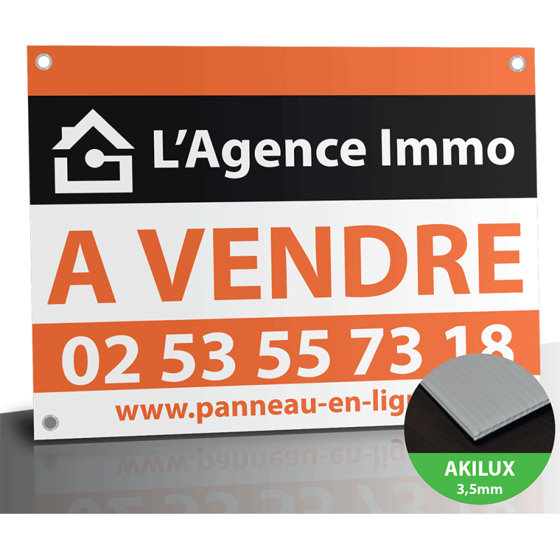 Panneau Immobilier à vendre personnalisé - Impressions sur Akilux 3,5mm