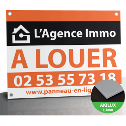 Panneau Immobilier "à louer" en PVC Akilux | Panneau en Ligne